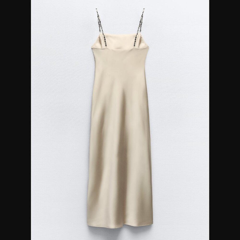 BEADED STRAP SLIP DRESS - Picture 4 of 4